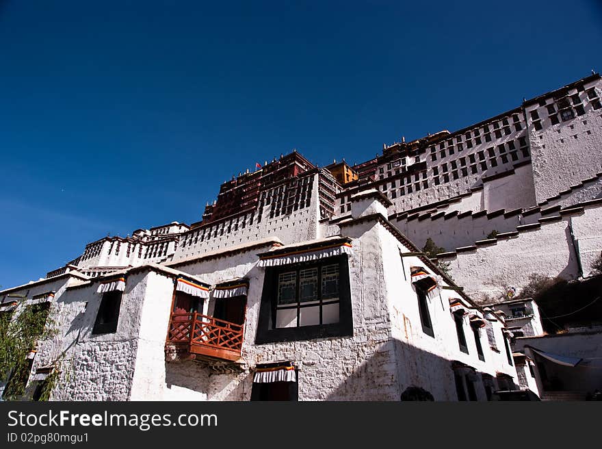 Close view of the potala palace in tibet of china. Close view of the potala palace in tibet of china