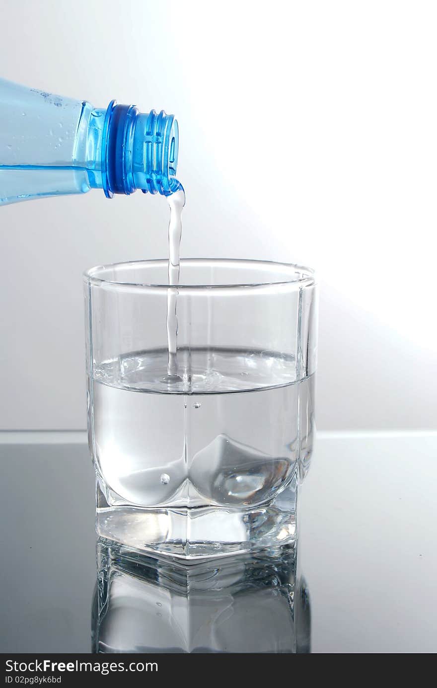 Glass of water and bottle