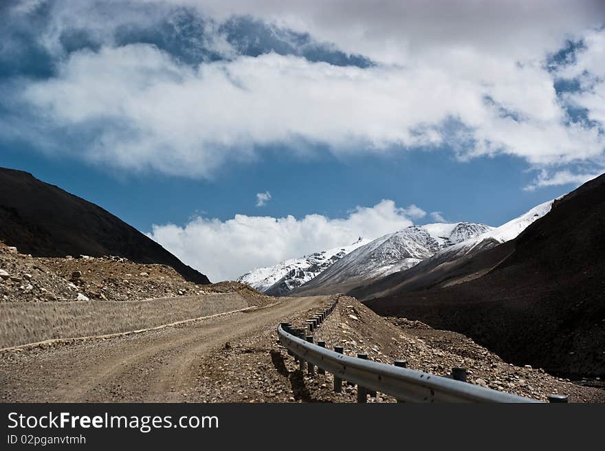 Modern highway to the summit of earth - mount himalaya. Modern highway to the summit of earth - mount himalaya