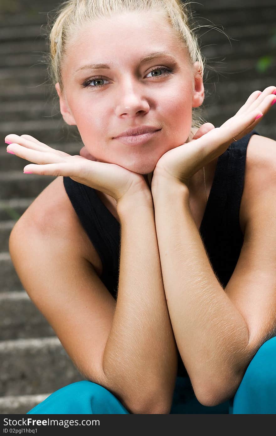 Closeup photo of attractive young lady. Closeup photo of attractive young lady