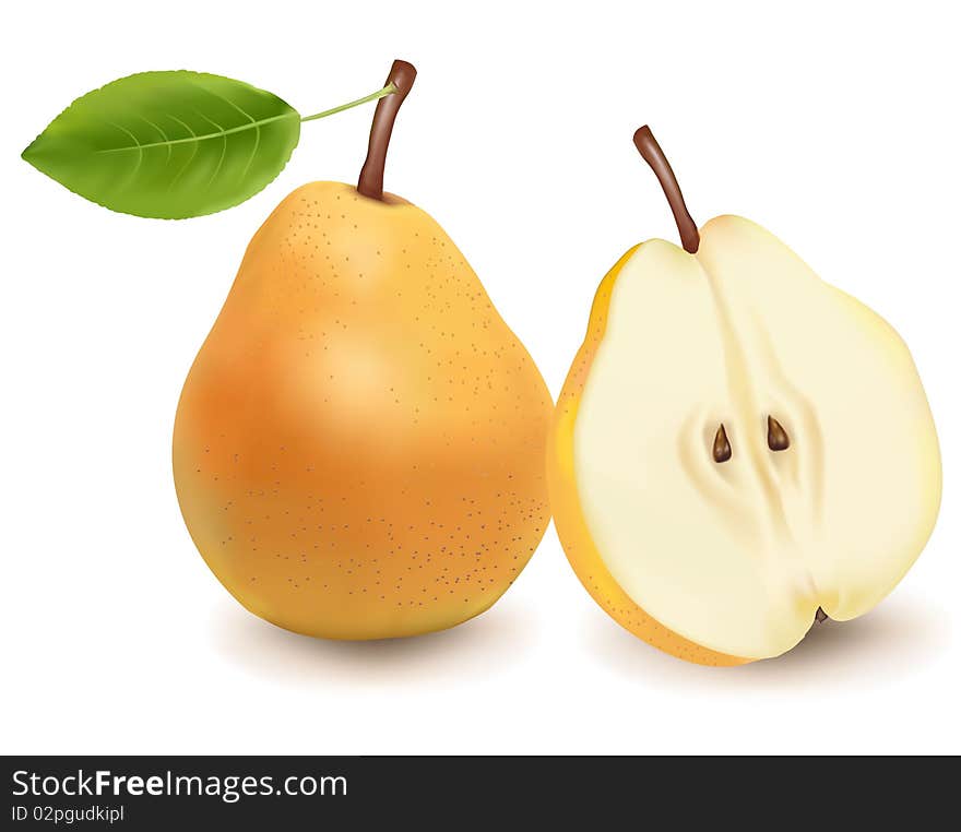 Two ripe pears.