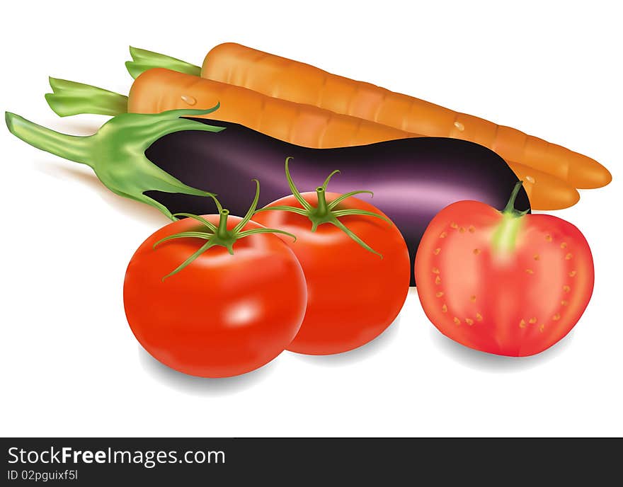 Photo-realistic . The big colorful group of vegetables.