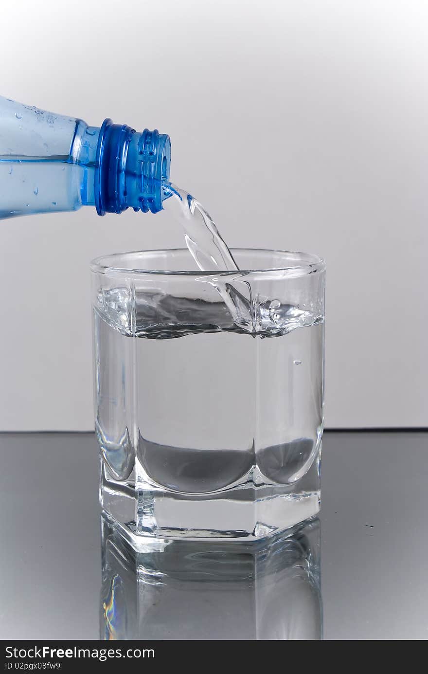 Glass of water and bottle