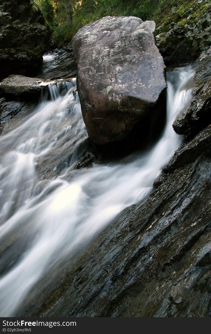 Small water fall at slow shutter speed