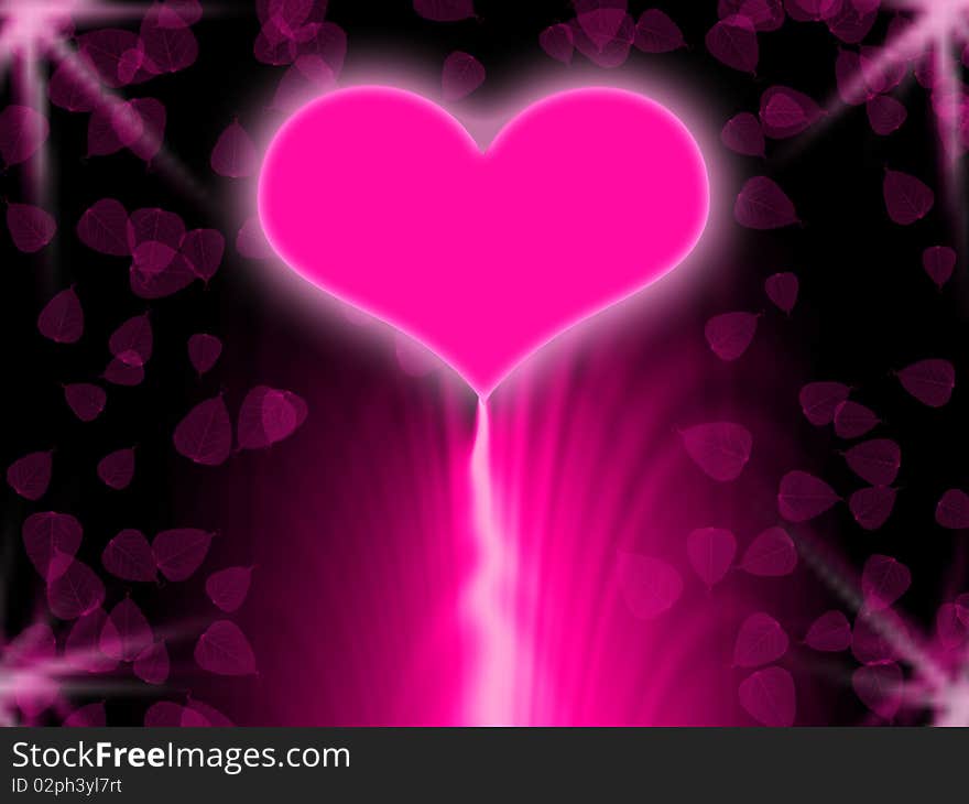 Pink glowing heart