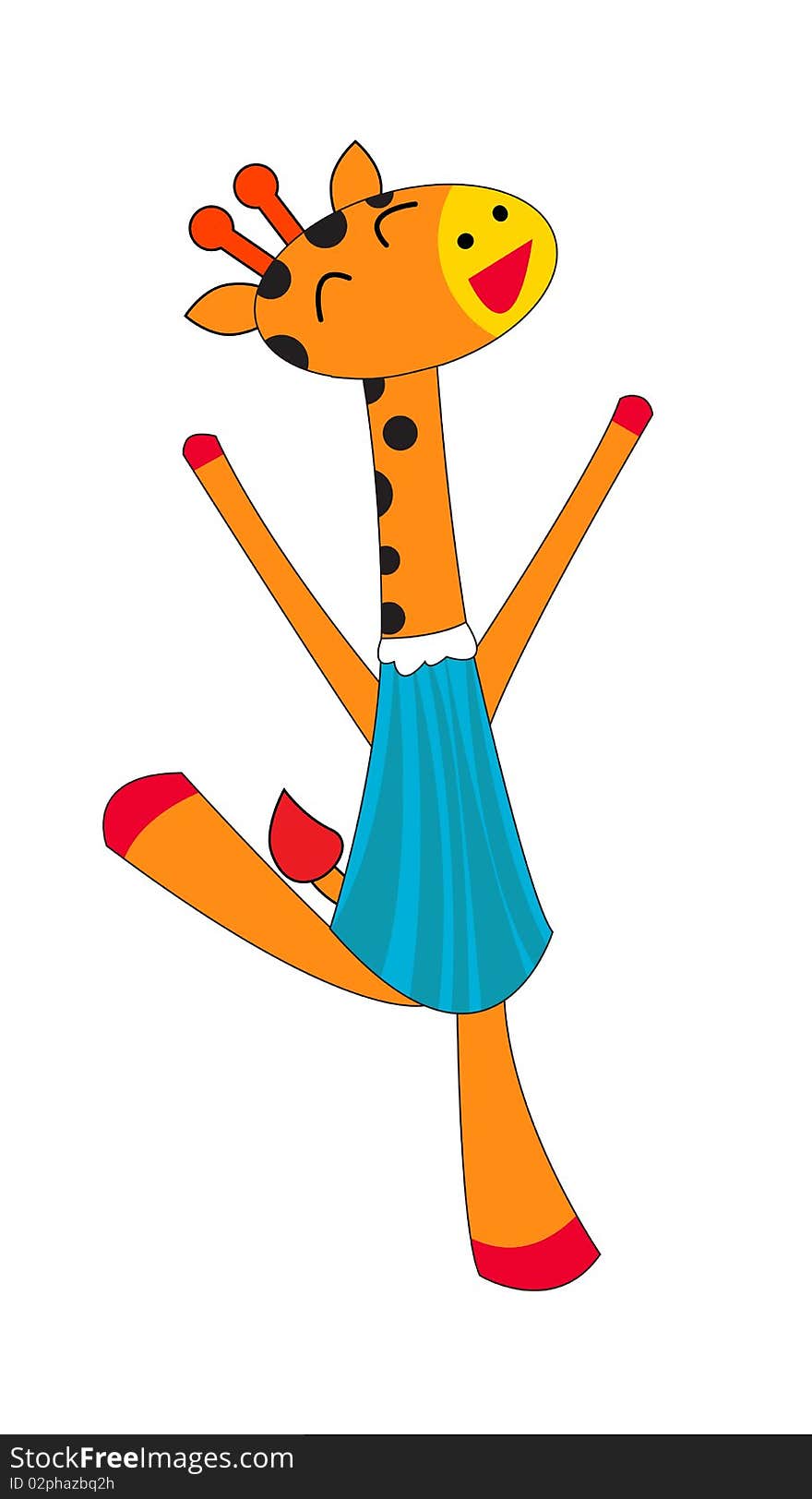 A illustration of a happy giraffe