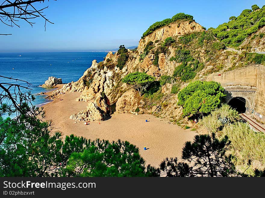 Solitary beach of Mediterranean  Sea