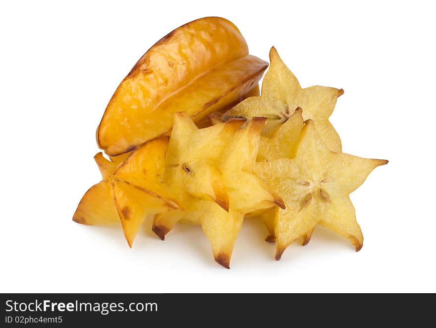 Carambola isolated on a white background. Carambola isolated on a white background