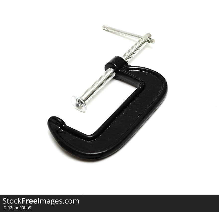 Black clamp isolated on white