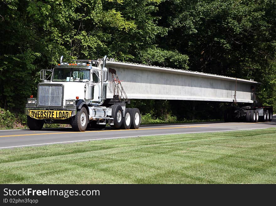 Transporting highway bridge supports