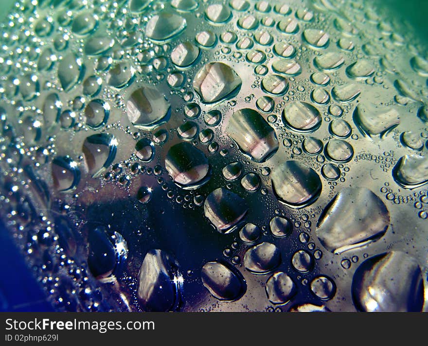 Water drops closeup