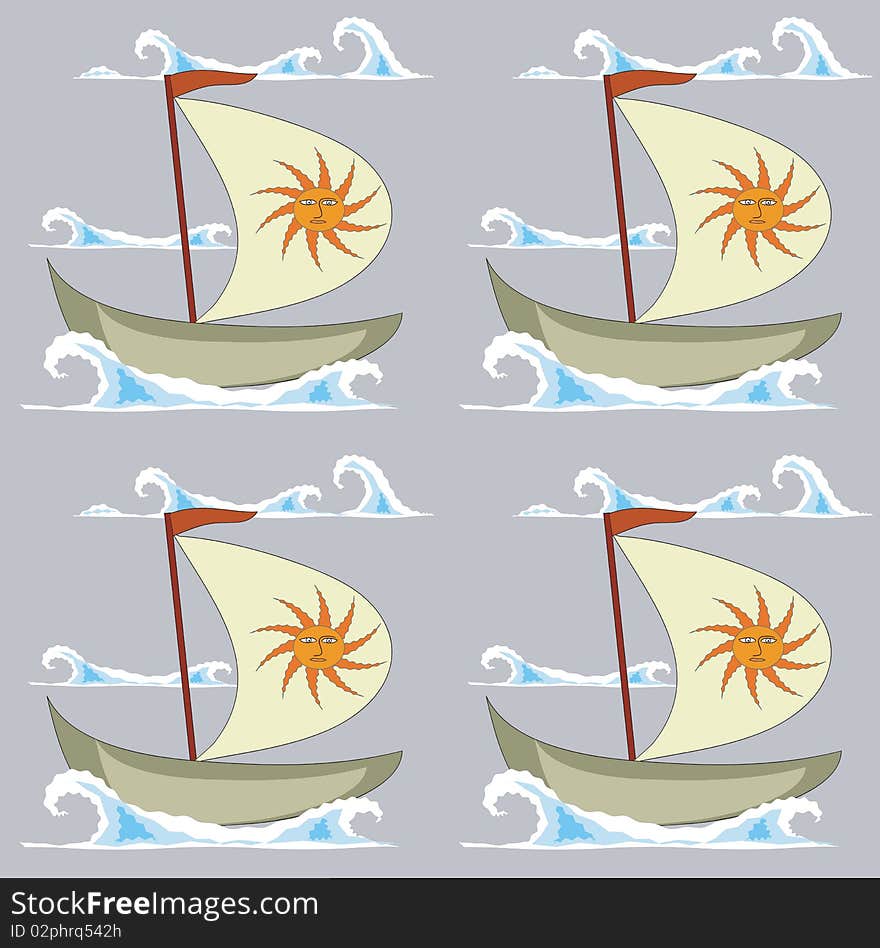 Seamless texture of varicolored boats. Seamless texture of varicolored boats