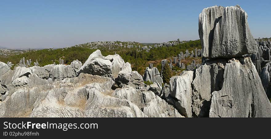 Shilin stone forest view from baishaidai hill