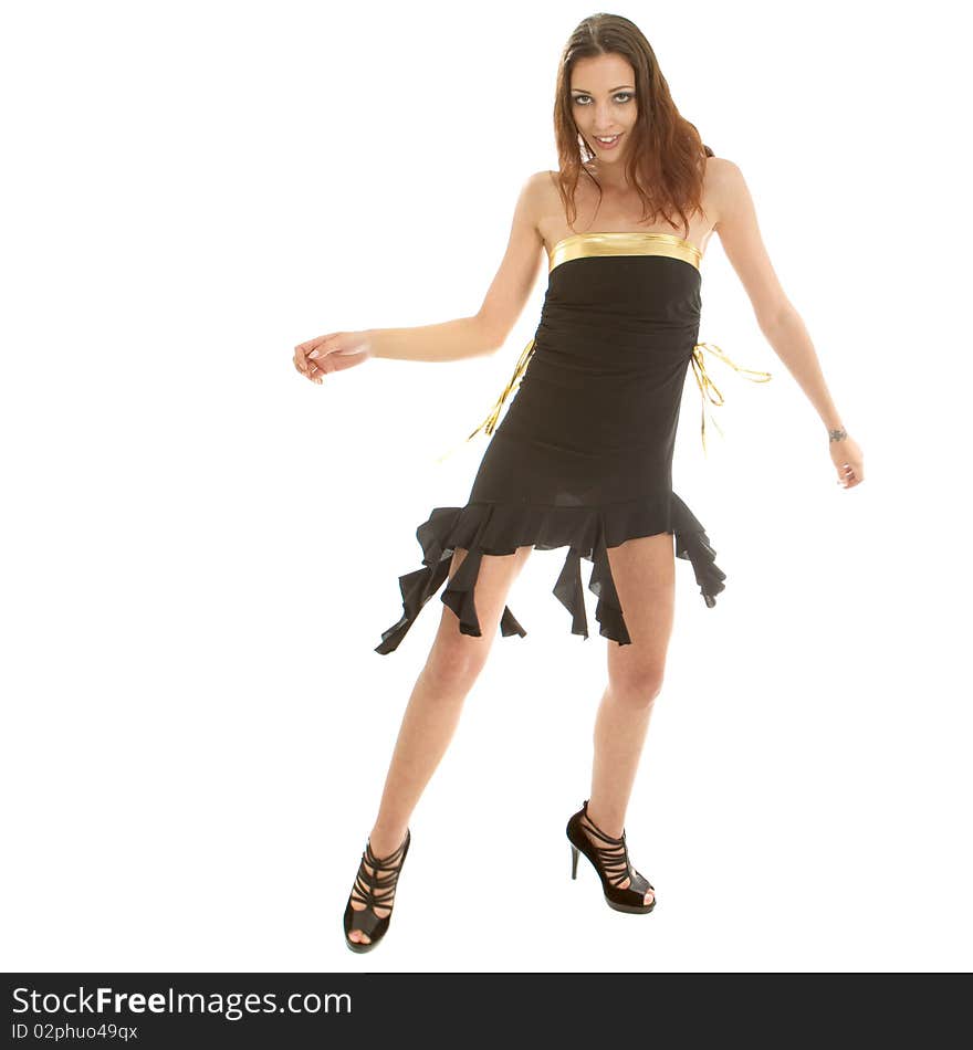 Young sexy dancer in a studio setting. Isolated over white background. Young sexy dancer in a studio setting. Isolated over white background.