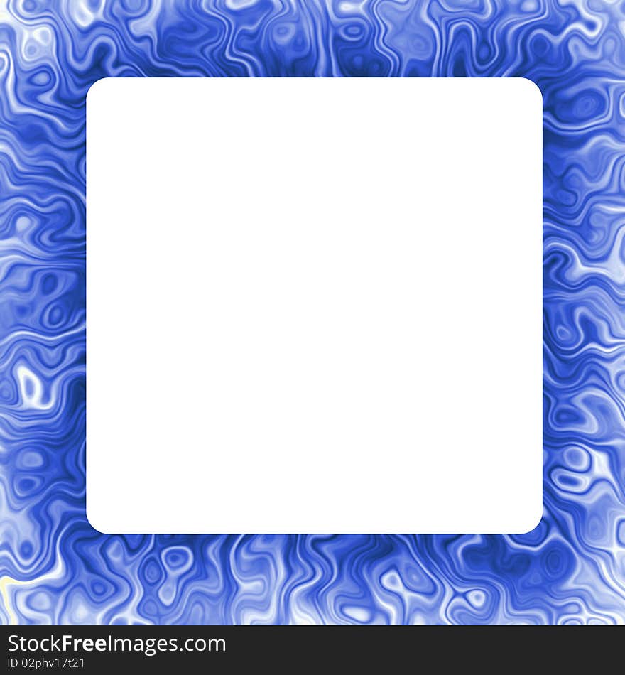 Blue abstract frame background. digitally rendered