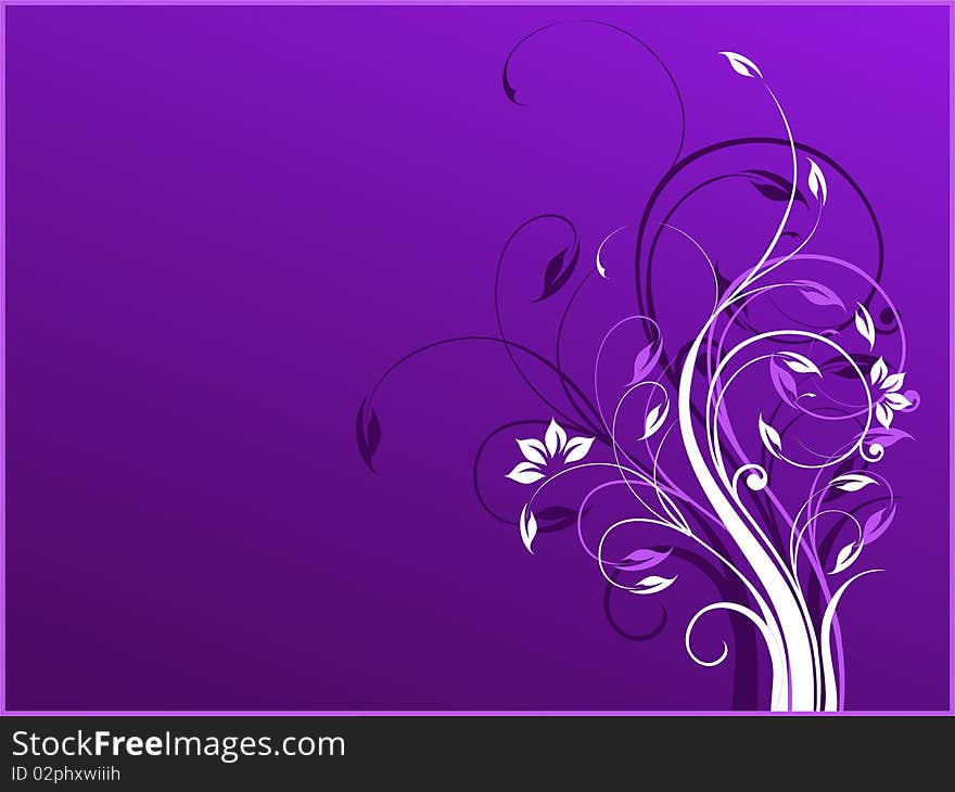 Vector background with violet and white colors and decorative elements.