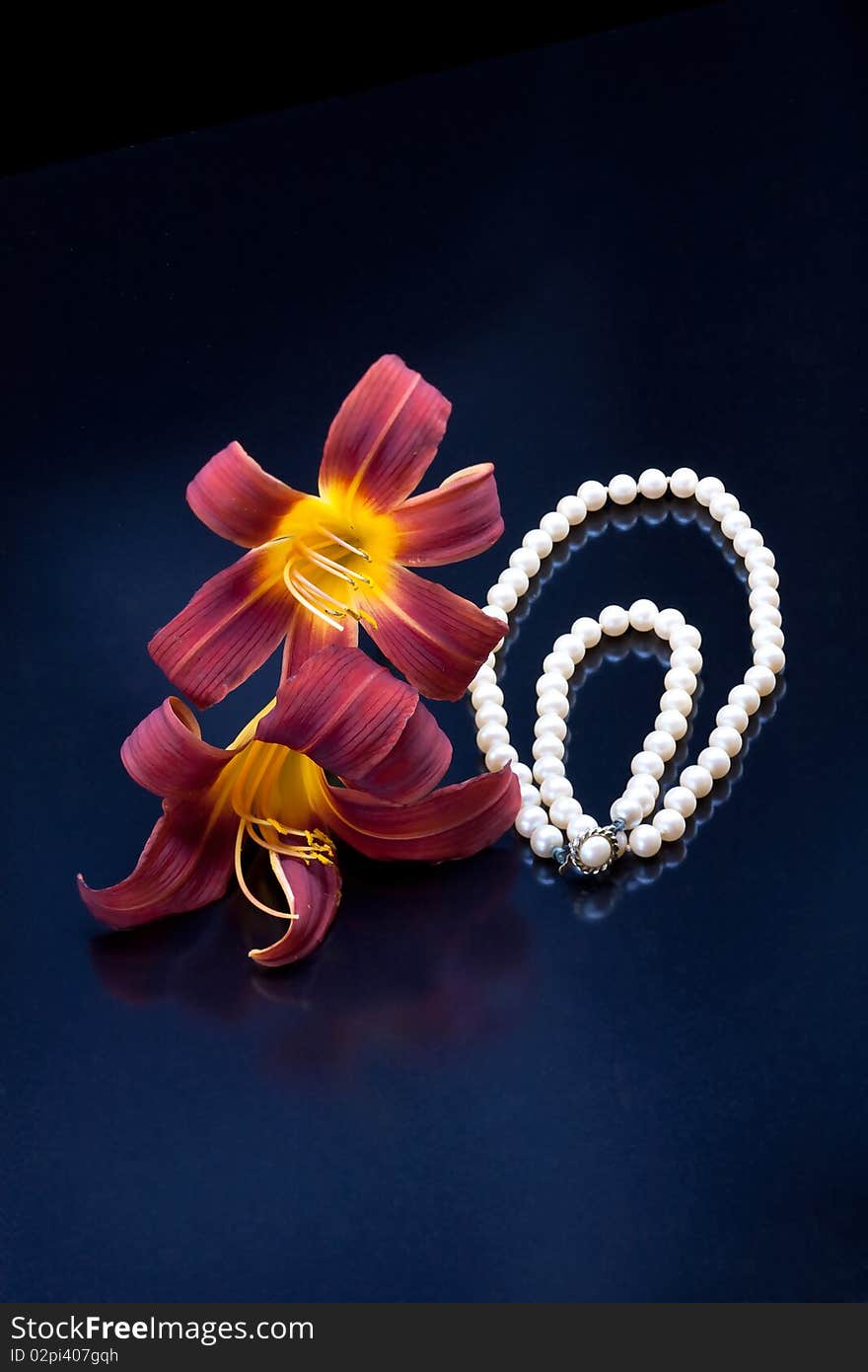 Pearl Necklace By Lilies.