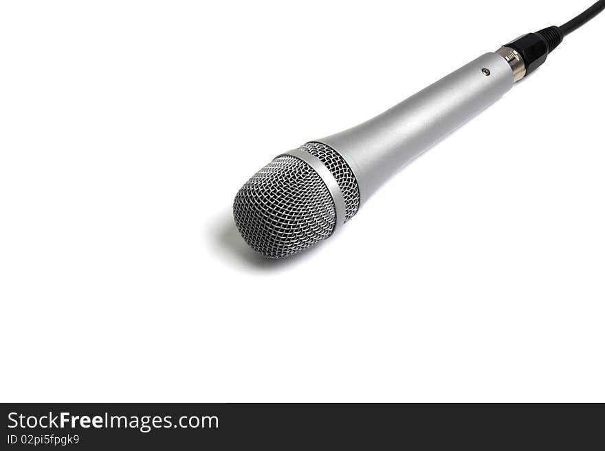 Microphone isolated over white background