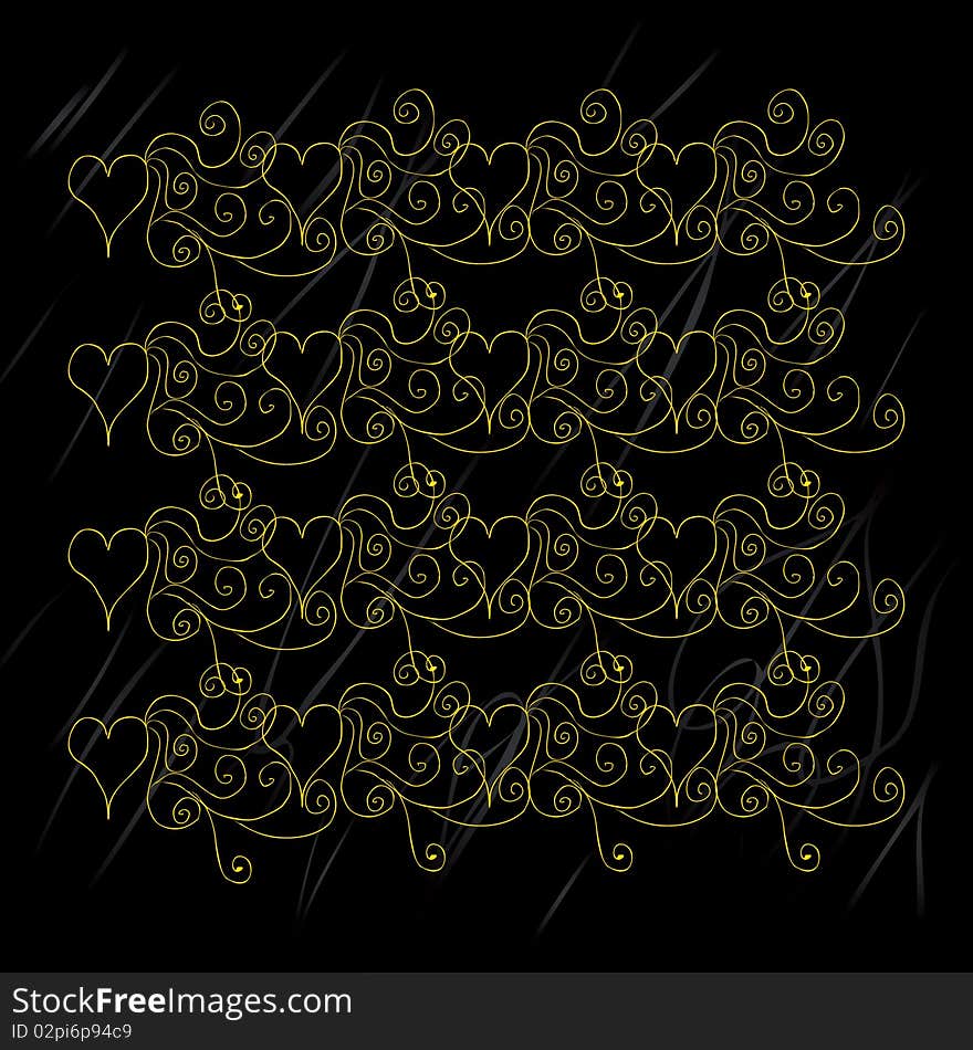 Curly card Background heart