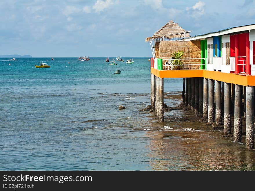 House colorful on the sea. House colorful on the sea.