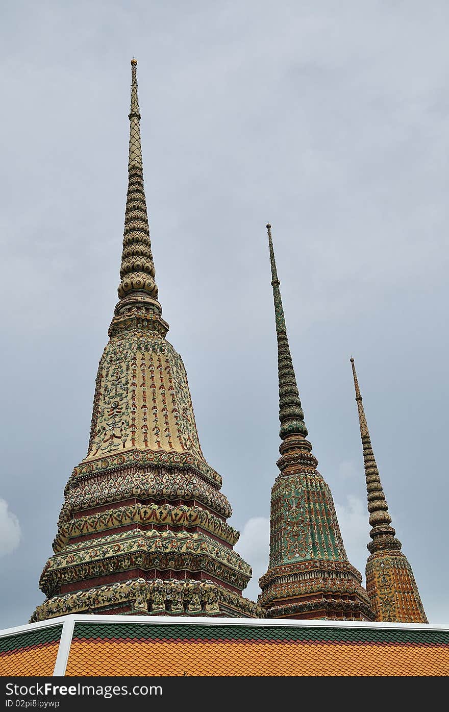 Thai Pagoda at Wat Po in Thailand