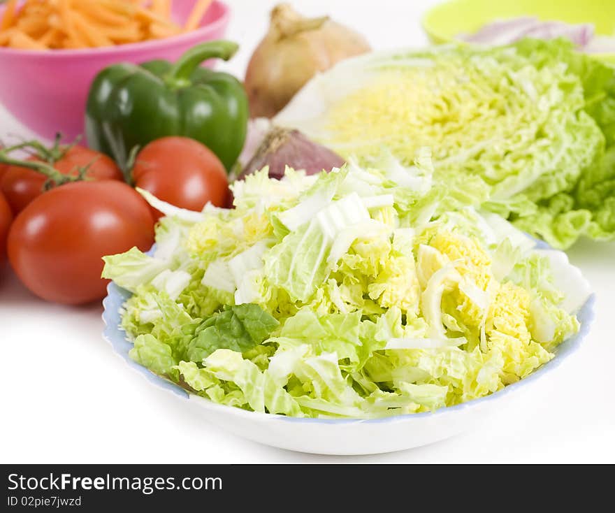 Cut fresh vegetables ready for stir fry