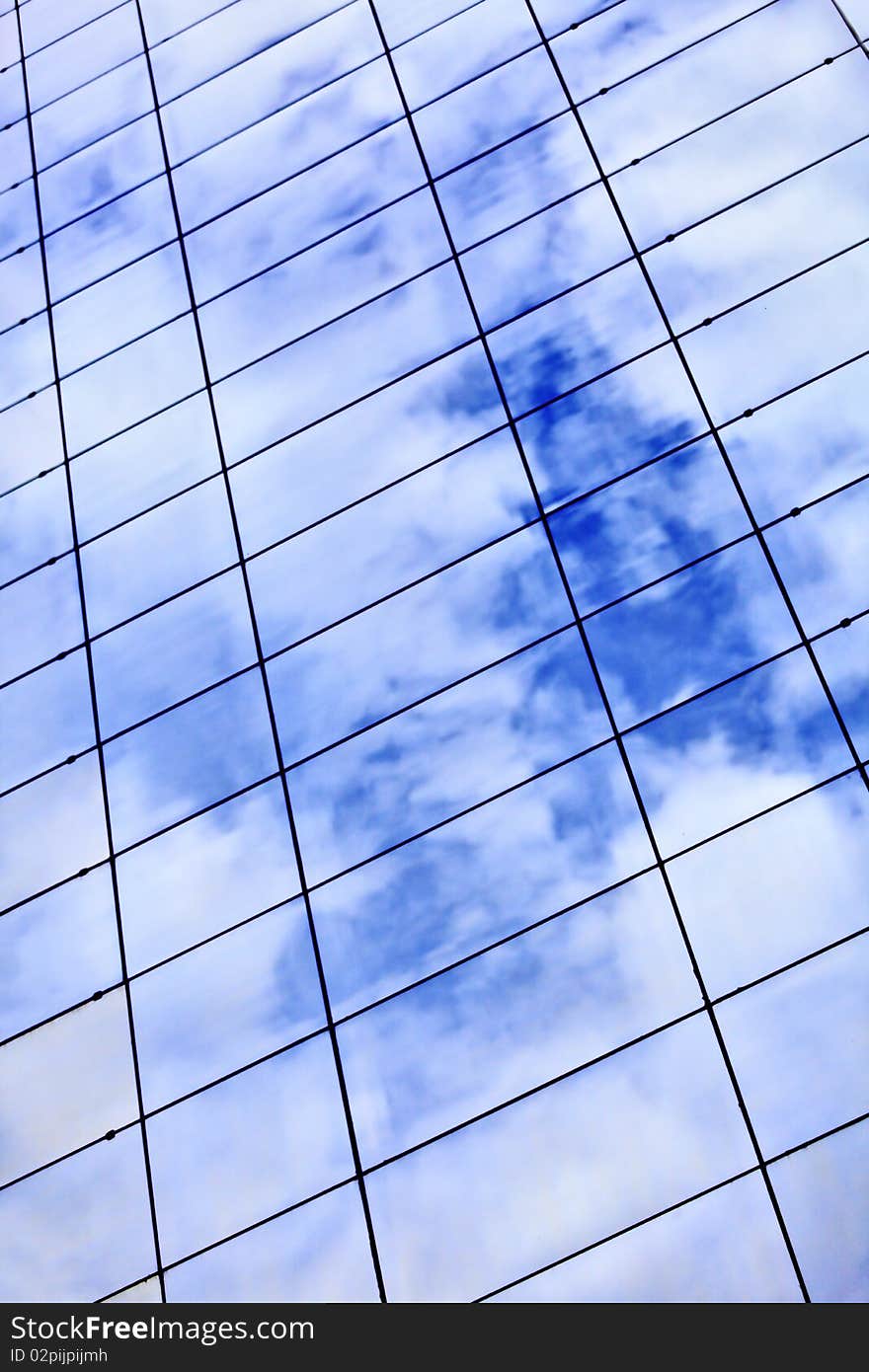 Detail with skyscraper glass windows