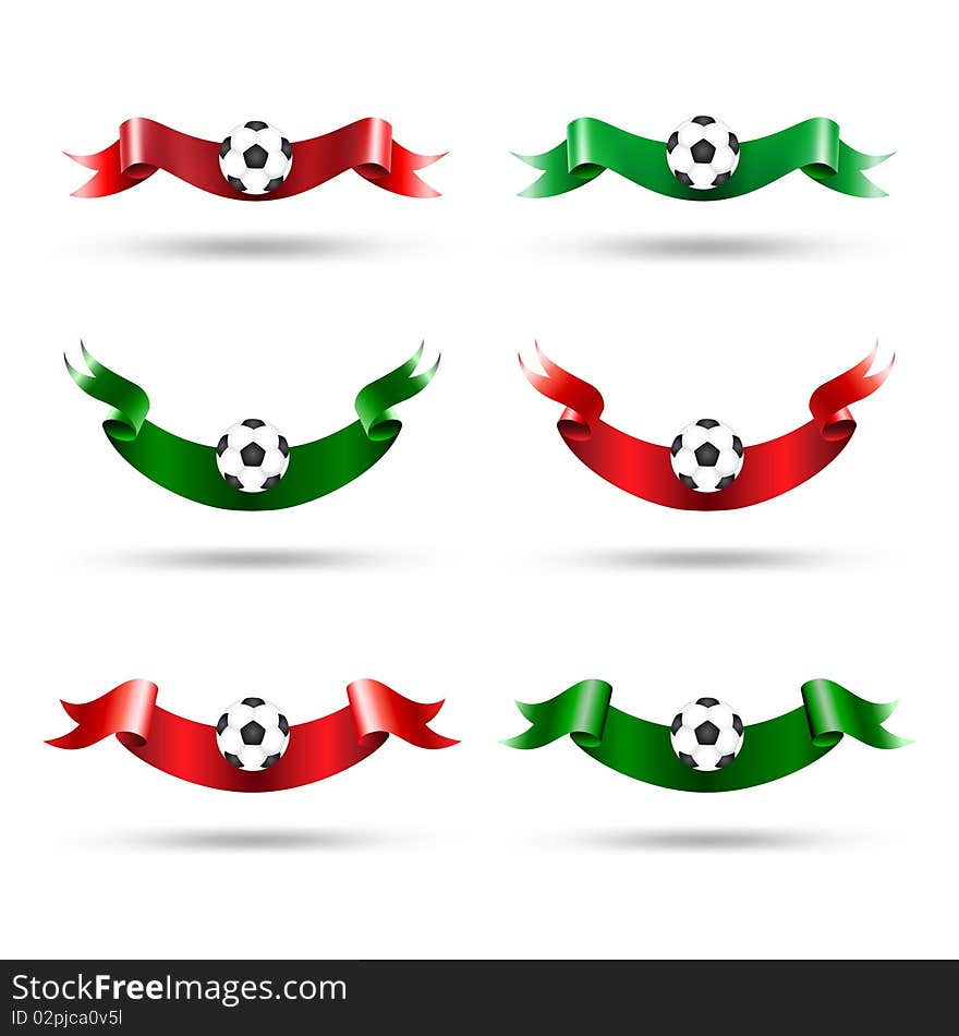 Ribbons with soccer ball