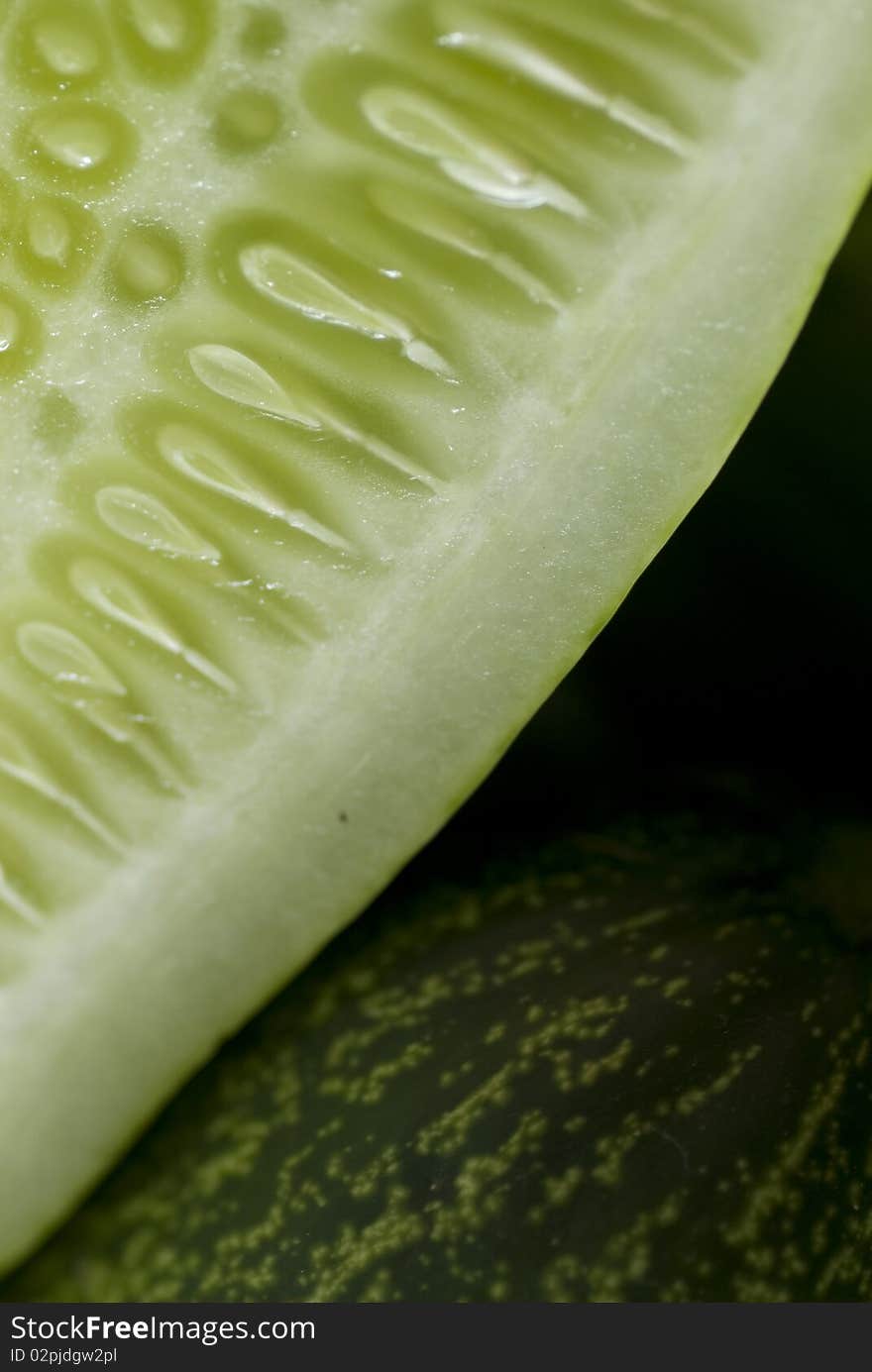 Vegetable or cucumber on banana leaves. Vegetable or cucumber on banana leaves