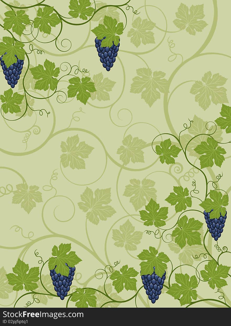 Abstract floral background with a vine.