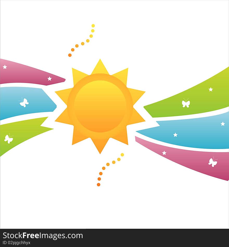 Colorful sun background