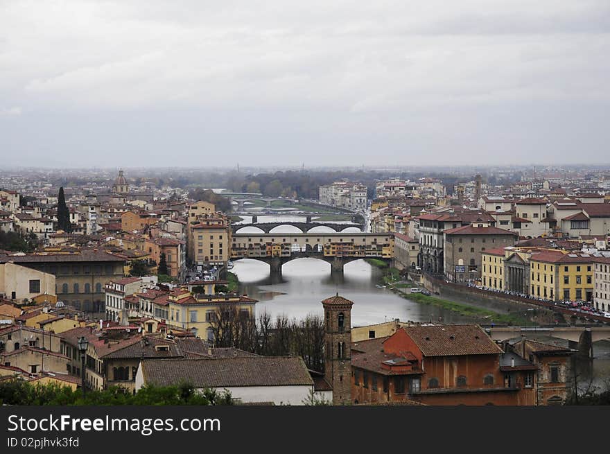 Skyline of FLorence city from top of hill. Skyline of FLorence city from top of hill