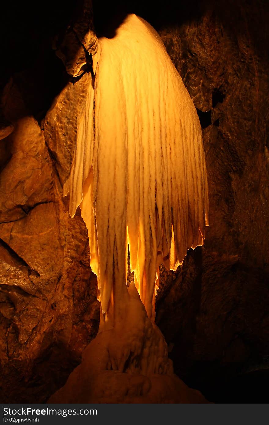 Cave with stalagmites and stalactites