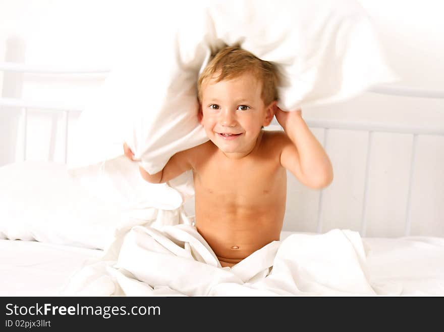 Cute Child In Bed