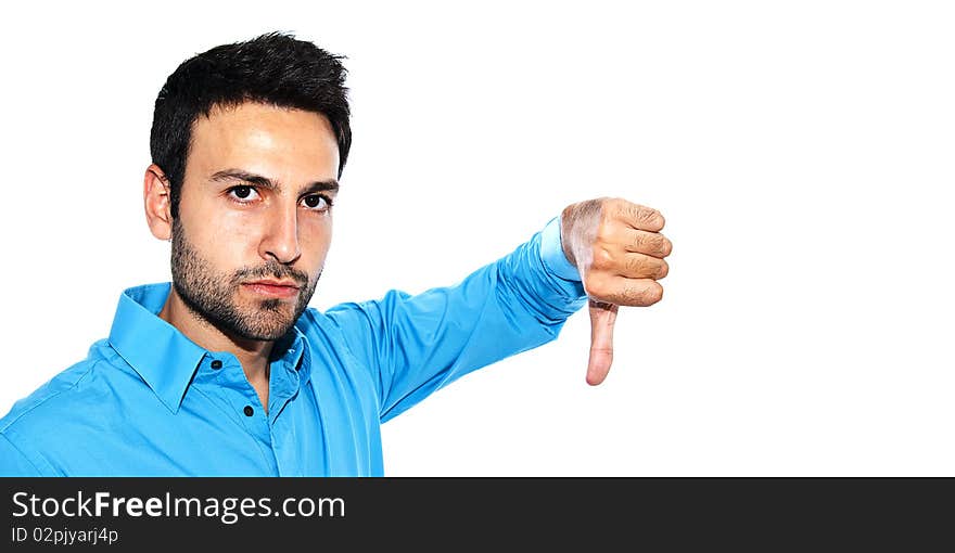 Bearded young man posing on white background. Bearded young man posing on white background