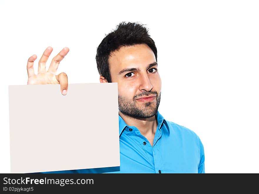 Bearded young man posing on white background. Bearded young man posing on white background