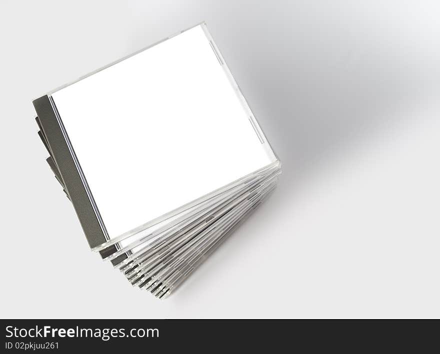 Blank cd cases isolated, perfect for inserting your own graphics.