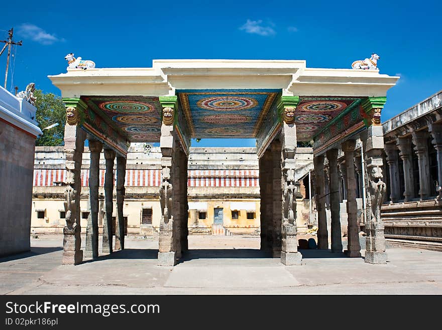 Inside of  Sri Meenakshi hindu temple in Madurai