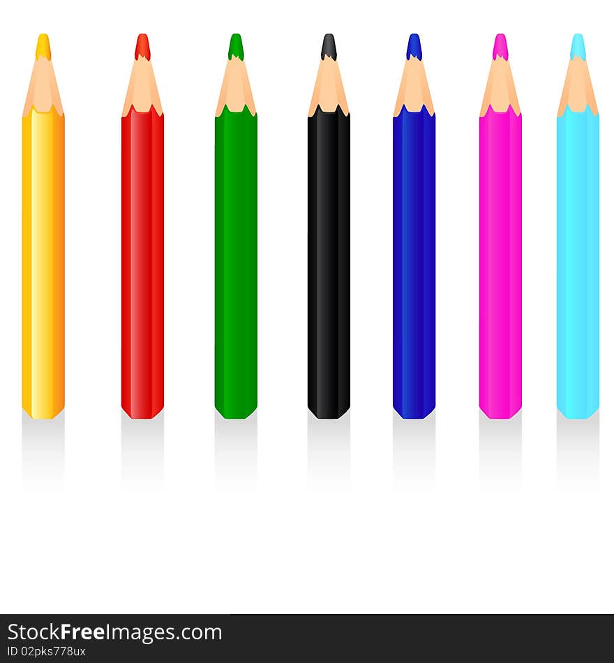 Set color pencil. Vector illustration. Set color pencil. Vector illustration