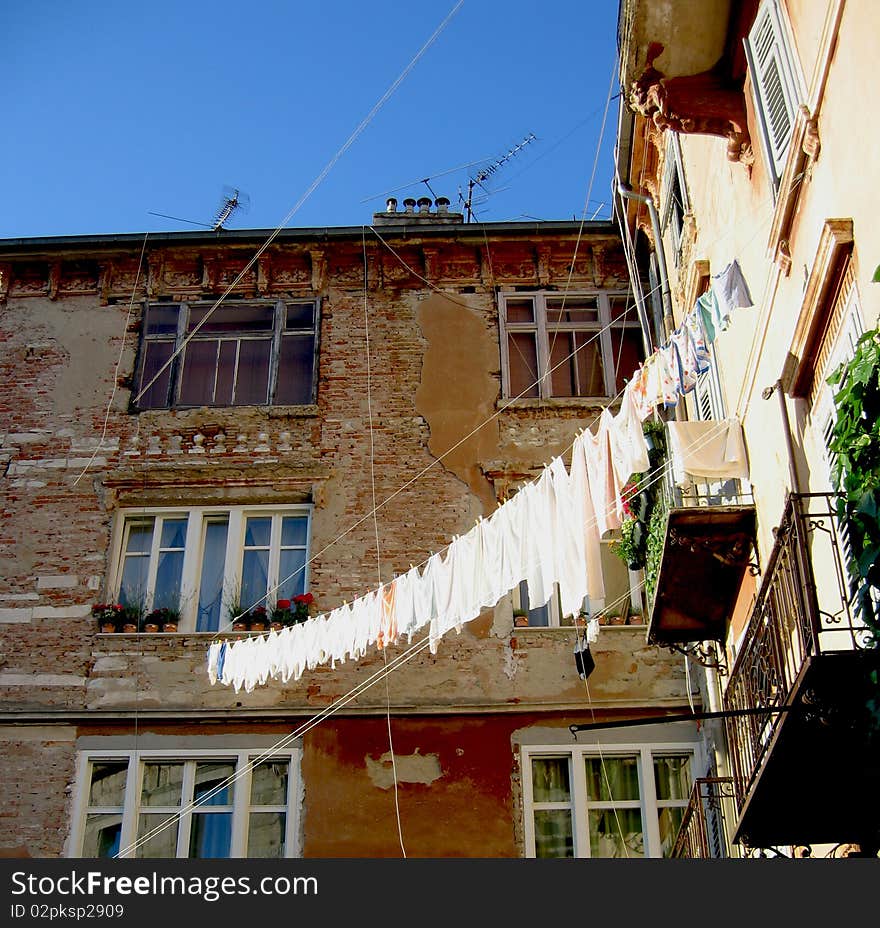 View of an old house in Pula, Croatia