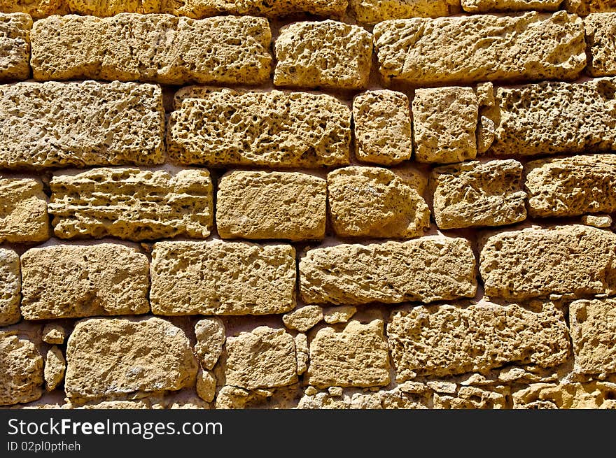 Old wall of ruins in Caesarea. Israel. Old wall of ruins in Caesarea. Israel.