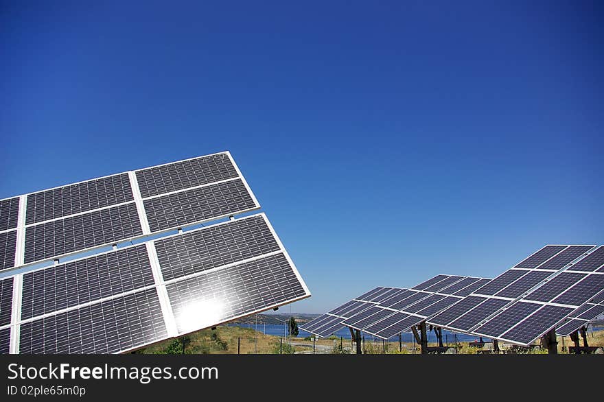 Central of photovoltaic panels.