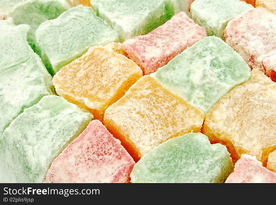 Turkish delights closeup detail background