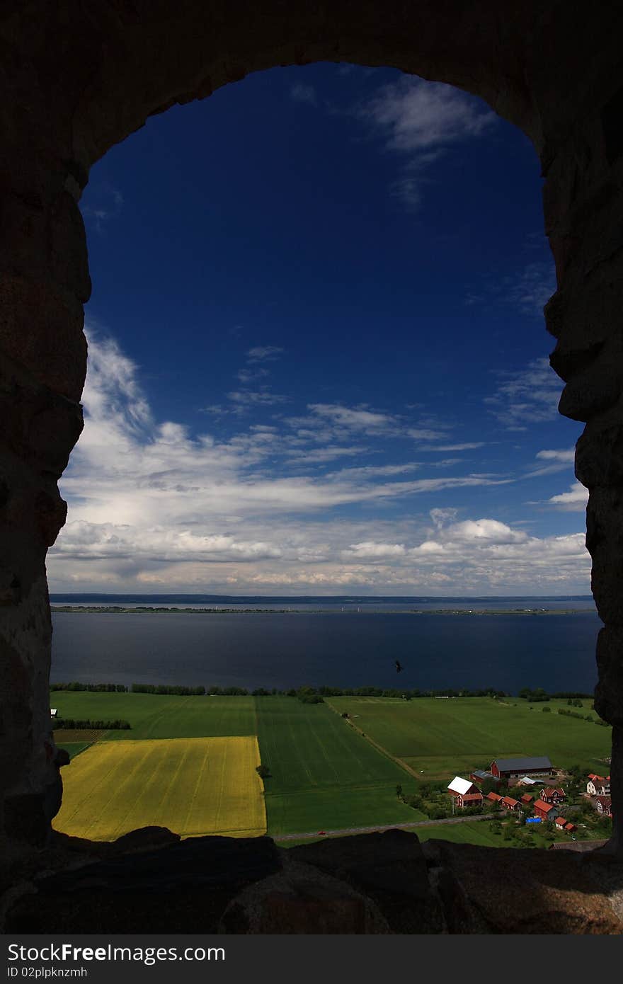 Swedish countryside near Jonkoping, view from above