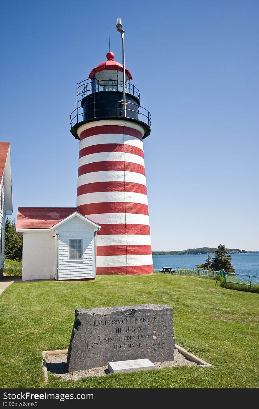 West Quoddy Head Lighthouse in Lubec Maine. West Quoddy Head Lighthouse in Lubec Maine