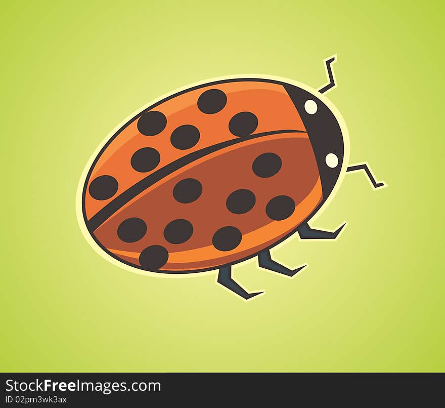 Cute cartoon ladybug