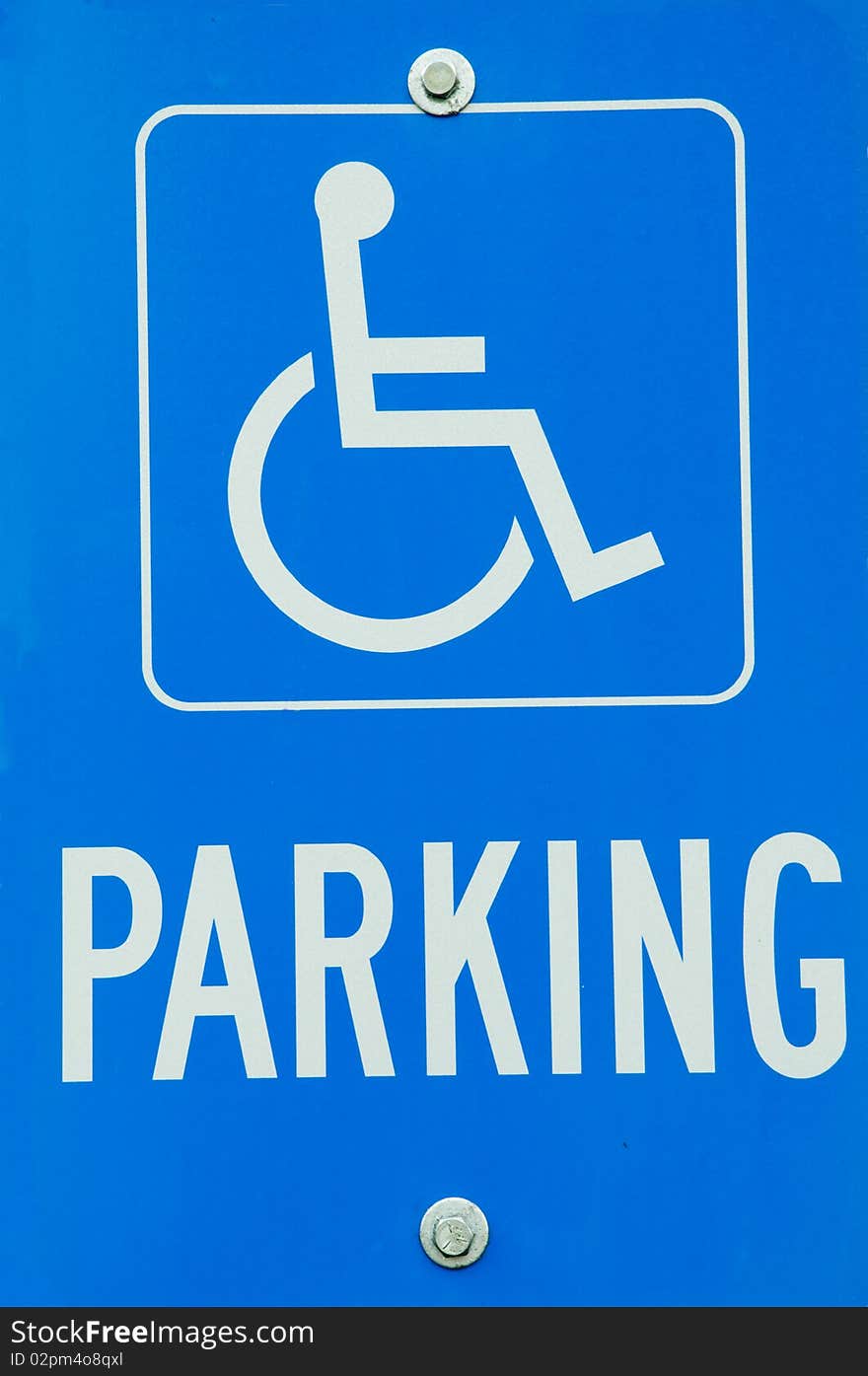 Parking sign for disabled driver