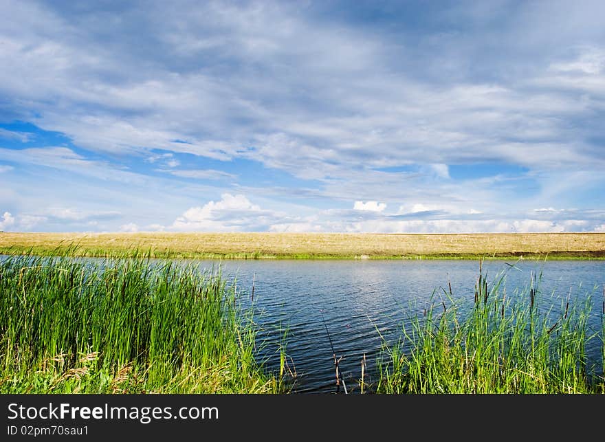 Grass picturesque riverside Irtysh, siberia. Grass picturesque riverside Irtysh, siberia