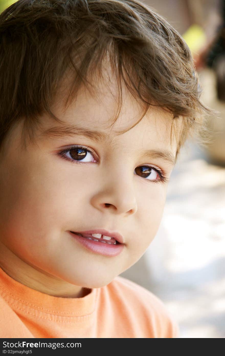 Portrait of beautiful smiling happy little boy, outdoor shot. Portrait of beautiful smiling happy little boy, outdoor shot