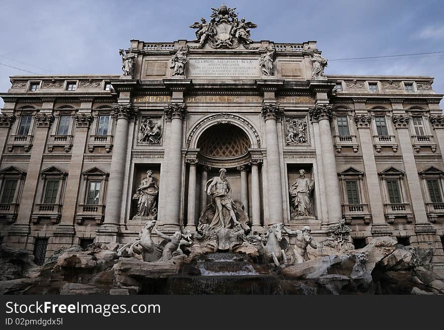 Trevi Fountain In Rome City